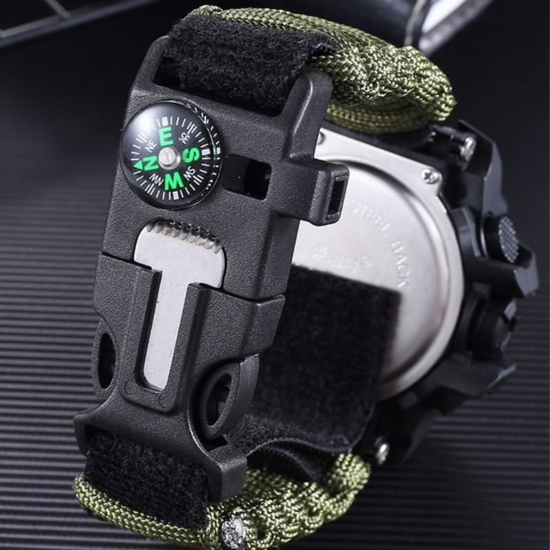 Men's Tactical Military Watch with Multifunctions - Paracord Survival