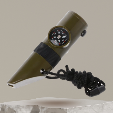 Multifunction Survival Whistle (Compass - Lamp - Magnifying Glass - Thermometer)